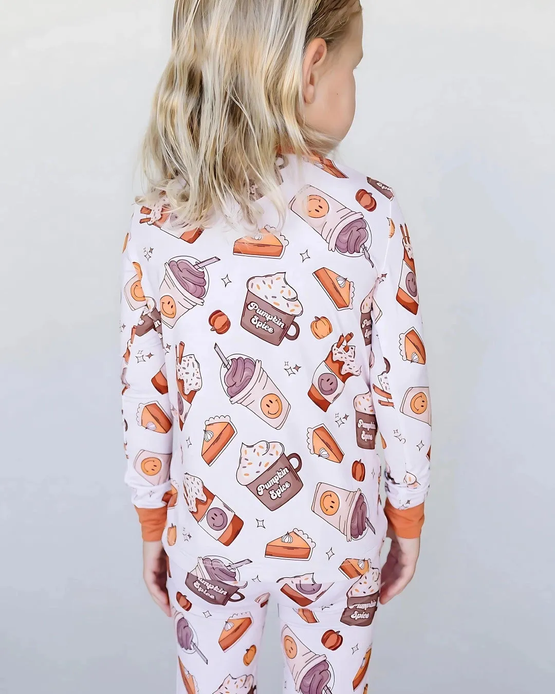 Lucky Panda Kids Long Sleeve Two Piece Set - Pumpkin Spice