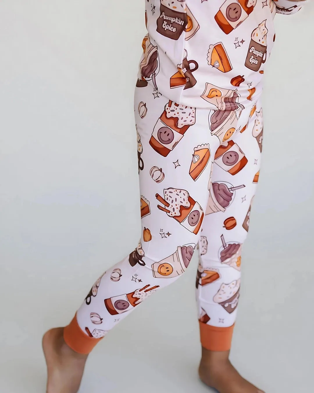 Lucky Panda Kids Long Sleeve Two Piece Set - Pumpkin Spice