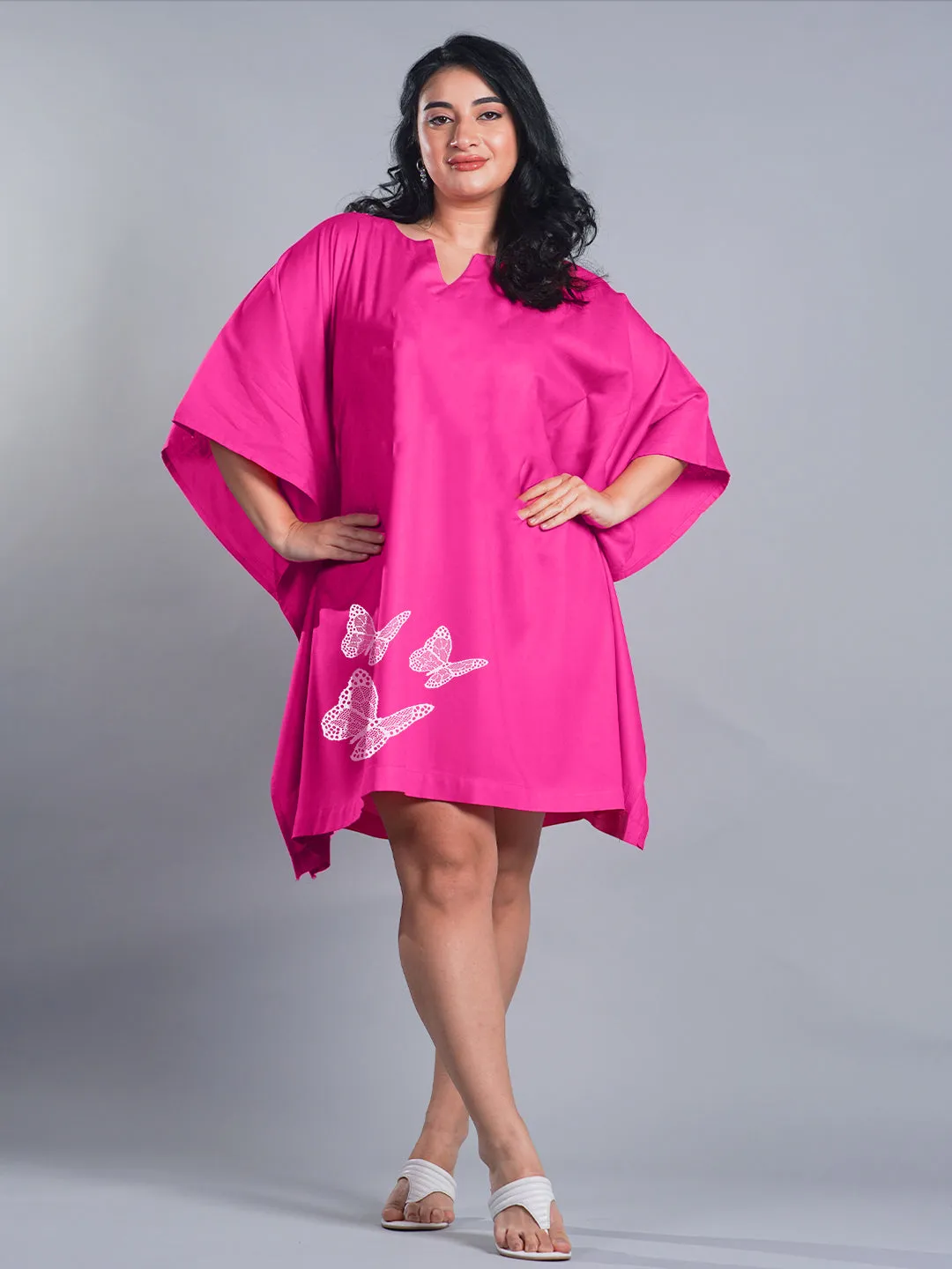 Magenta Kaftan Nightdress - ButterflyQueen