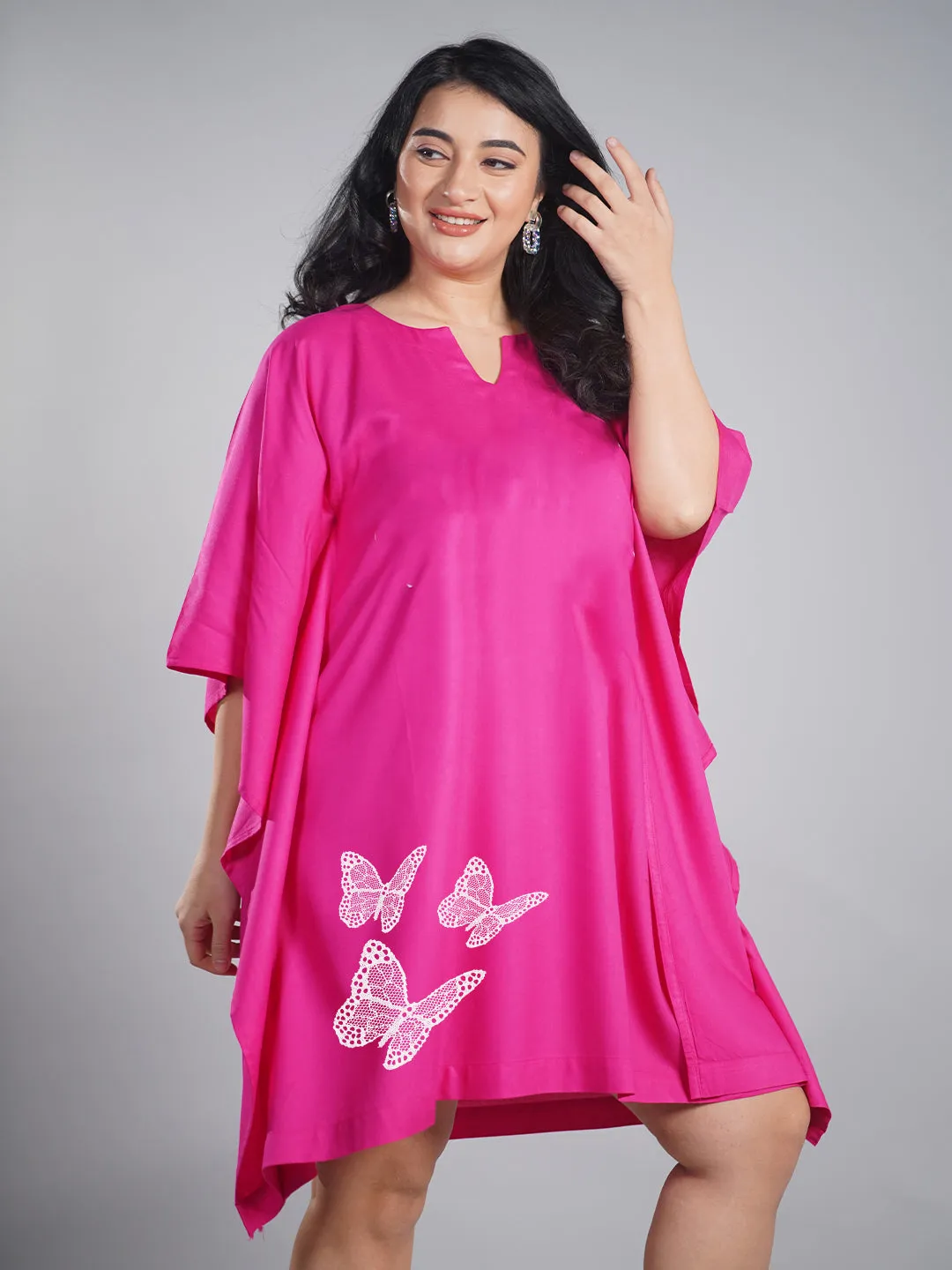 Magenta Kaftan Nightdress - ButterflyQueen