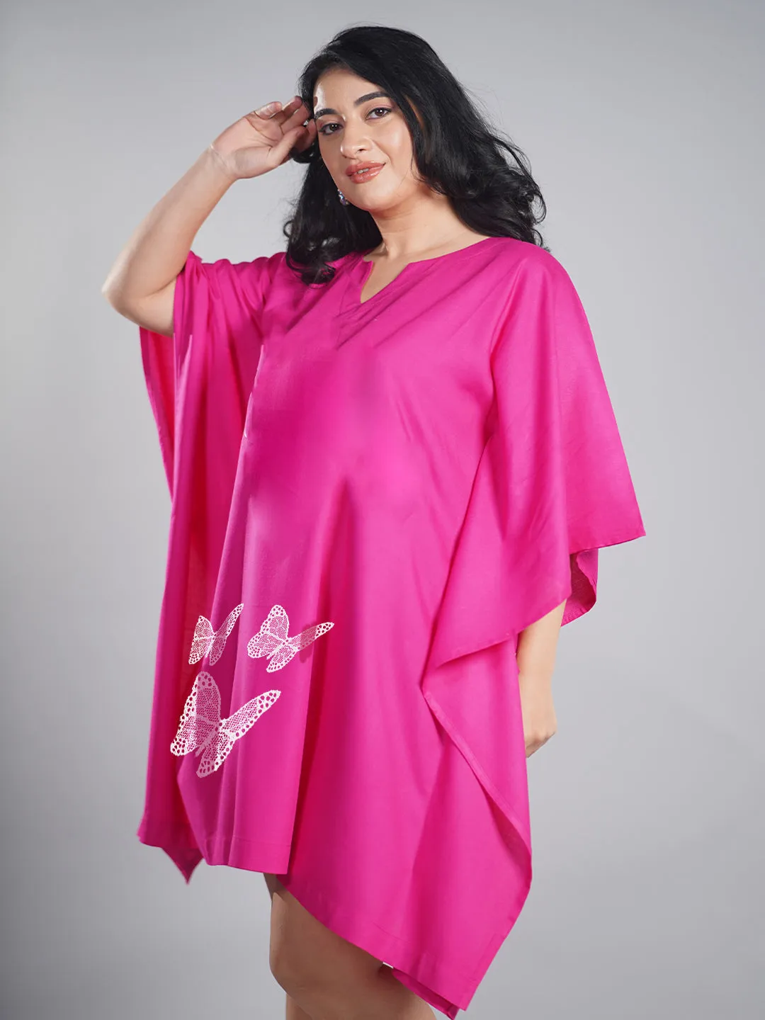 Magenta Kaftan Nightdress - ButterflyQueen