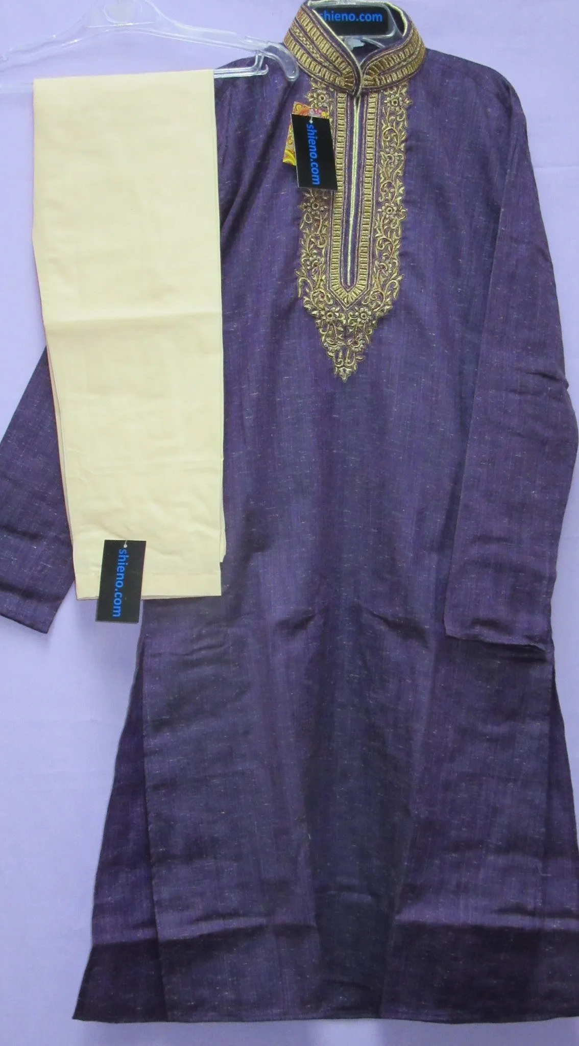 Men's 7035 Party Wear Slub Khadi Kurta Pajama Set Small Medium Size