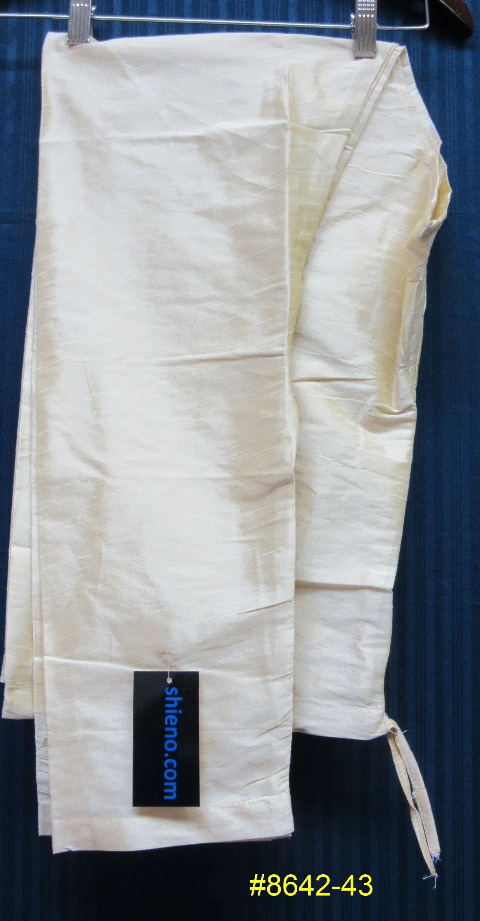 Men's 8643 Ivory Cream Tussar Kurta Pajama Set