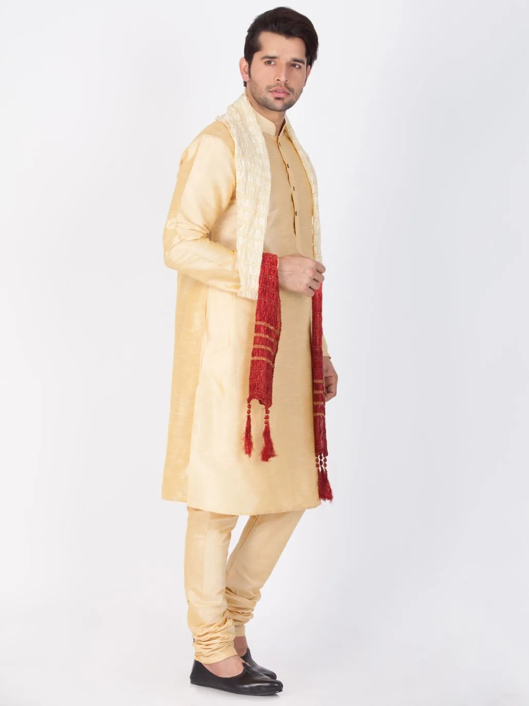 Men's Beige Viscose Dupatta - Vastramay