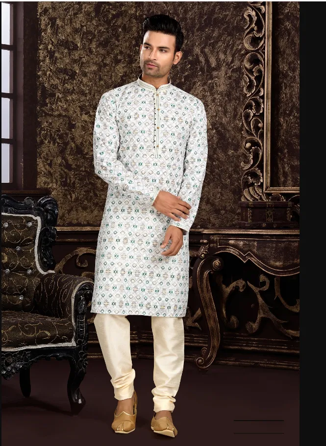 Men's Green Kurta Pajama Collection - Dwija Fashion Men