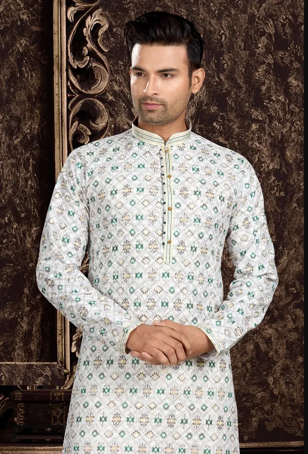 Men's Green Kurta Pajama Collection - Dwija Fashion Men