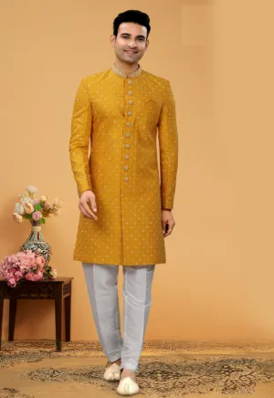 Men's Orange Indo-Western Collection - Dwija Fashion Men