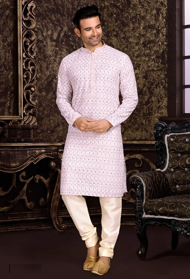 Men's Pink Kurta Pajama Collection - Dwija Fashion