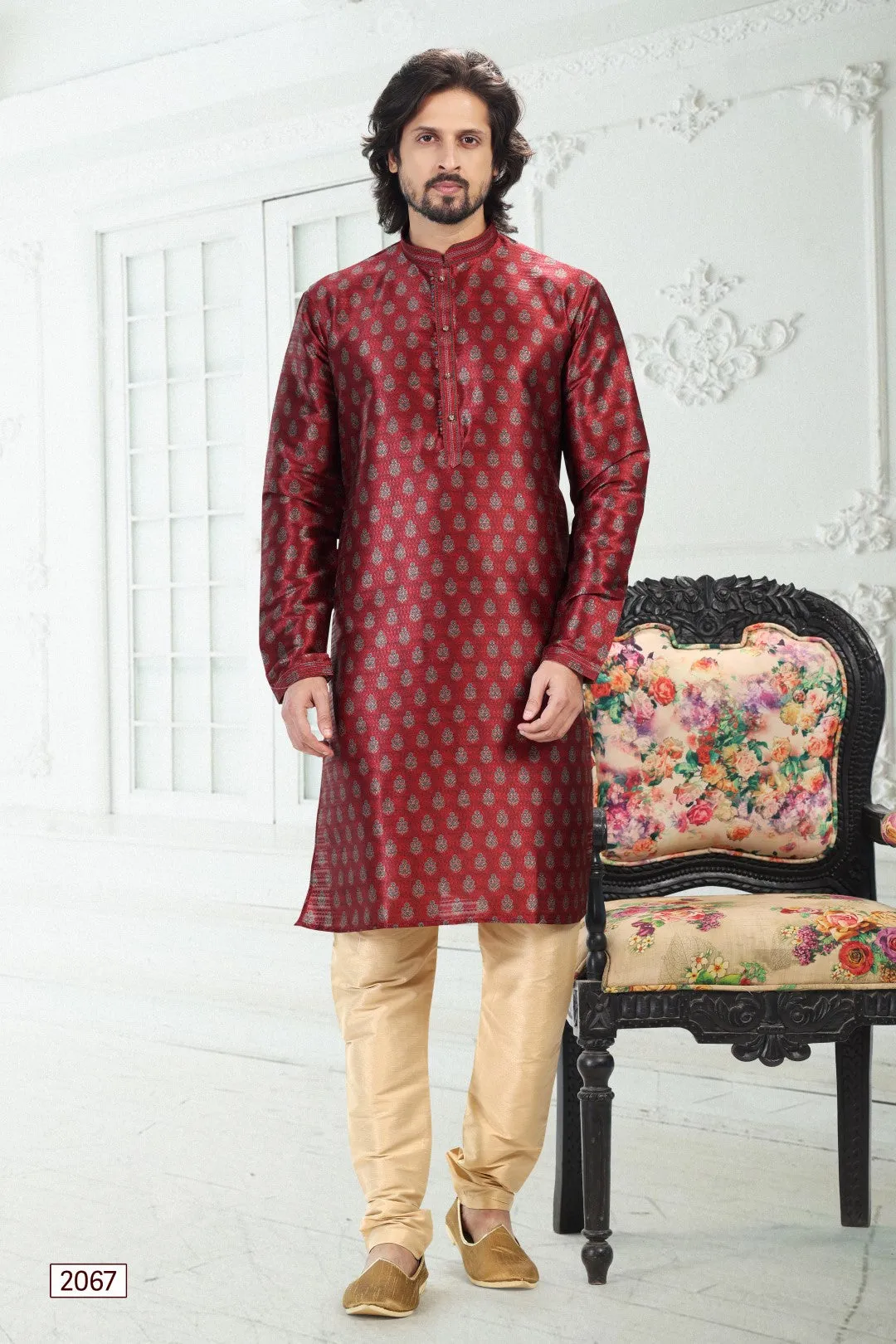 Men's Red Kurta Pajama