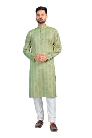 Men's Sea Green Jacquard Silk Sequence Work Party Wear Kurta With Pajama  Men (Stitched ) - Aastha Fashion Men