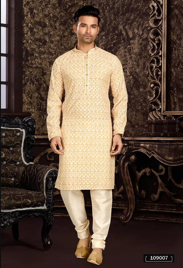 Men's Yellow Kurta Pajama Collection - Dwija Fashion Men