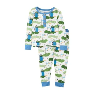 Mud Pie Blue Golf 2pc Pajama Set