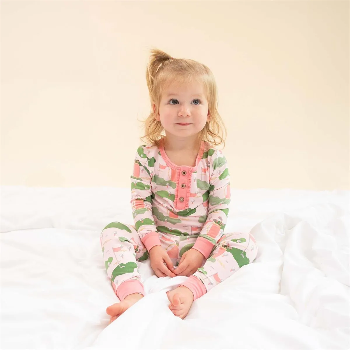 Mud Pie Pink Golf 2pc Pajama Set