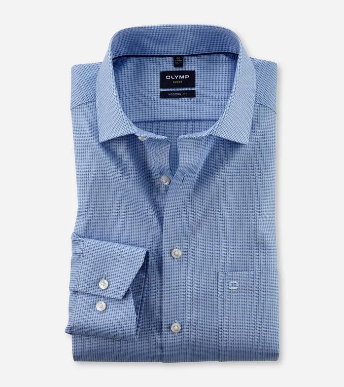 OLYMP - 3XL Luxor, Business Shirt, Modern Fit, Global Kent, Brick Blue