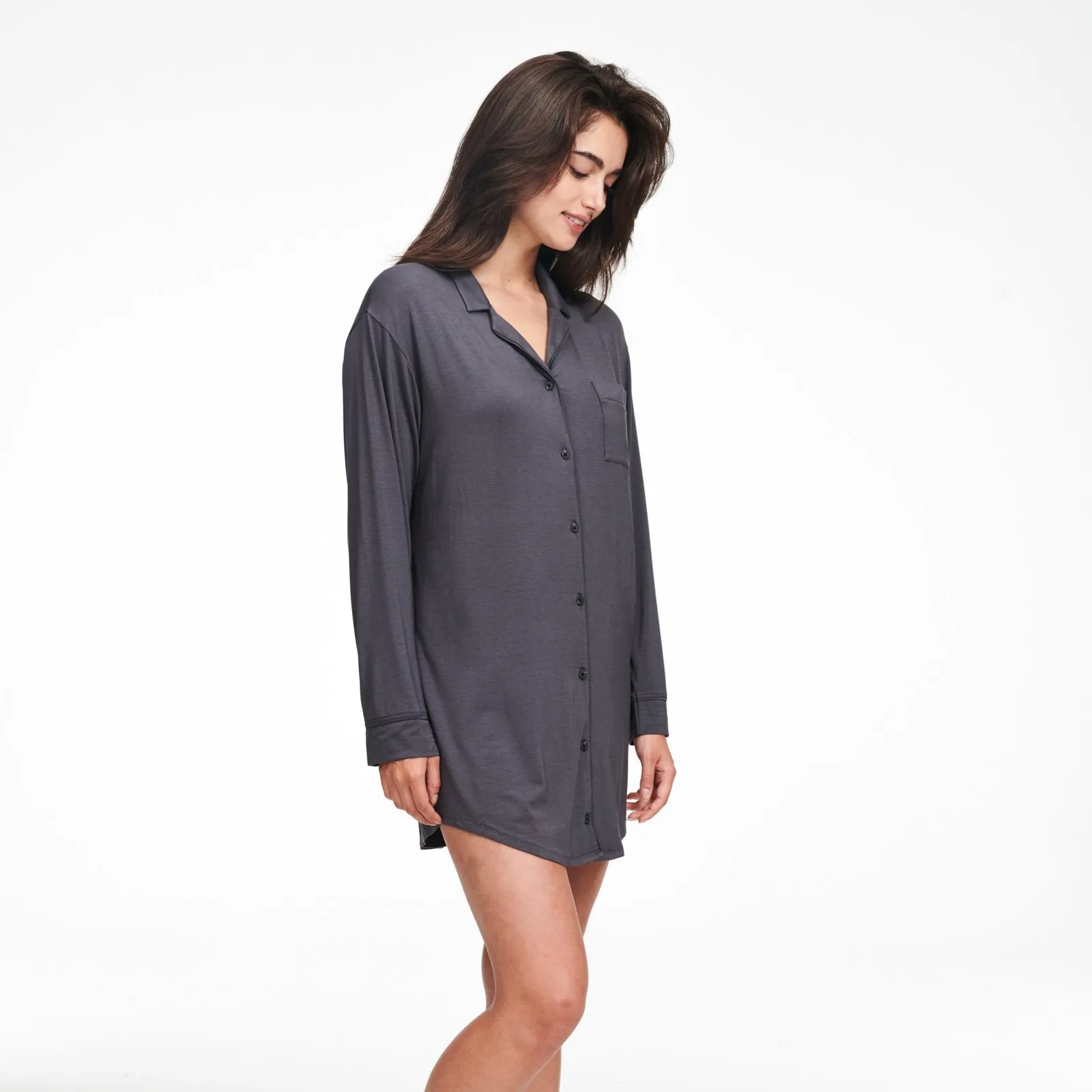 Pajama Button Up Dress