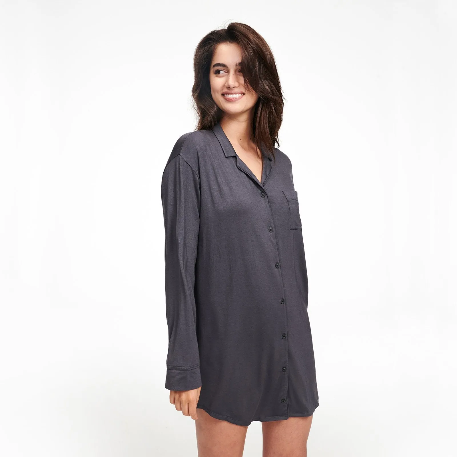 Pajama Button Up Dress