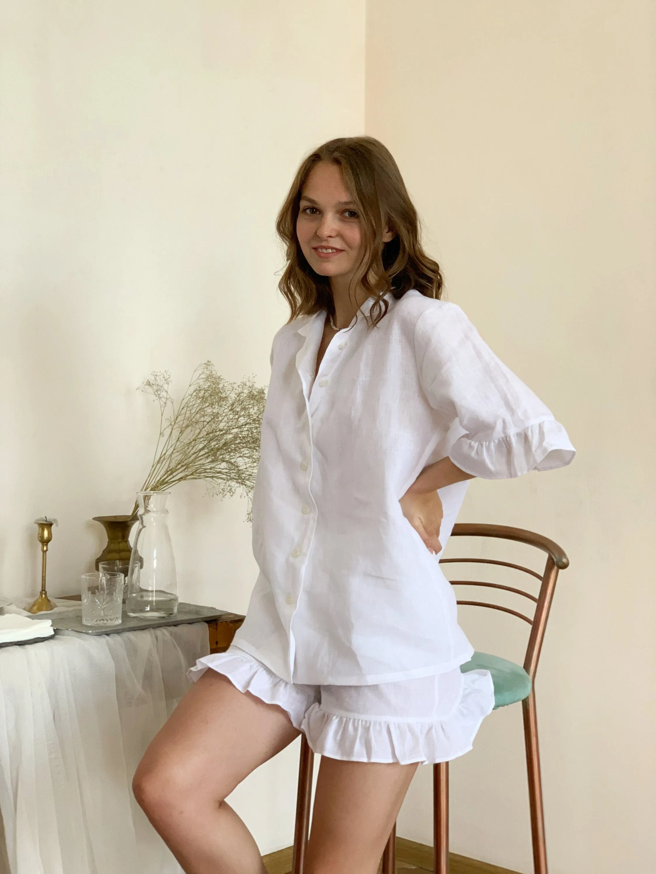 Pajama set ,Bridesmaid pajama set,Pajama set women,Custom pajama pants,Bride pajama set,Wedding pajamas, Custom pajamas ,White linen pajamas