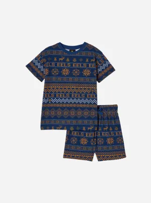 Parramatta Eels 2024 Cotton Kids Xmas PJ Set