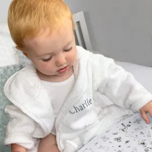 Personalised Bathrobe, Grey - 1-2 Years