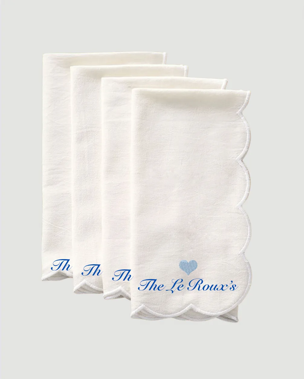 Personalised Scallop Napkins (set of 4)