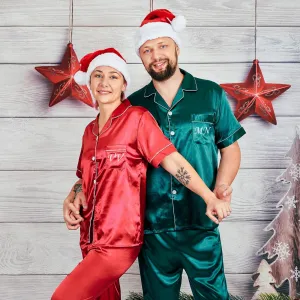 Personalized Christmas Pajamas for Couple- Short   Long