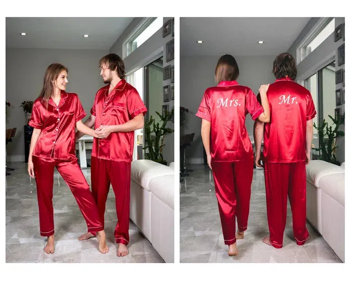 Personalized Christmas Pajamas for Couple- Short   Long