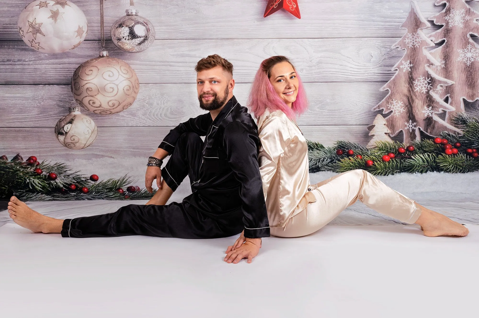 Personalized Christmas Pajamas for Couple- Short   Long