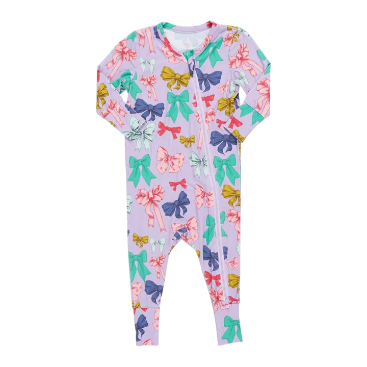 Pink Chicken Baby Bamboo Romper - Bow Party