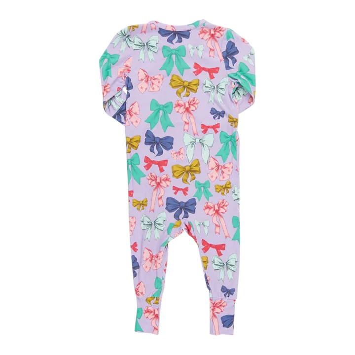 Pink Chicken Baby Bamboo Romper - Bow Party