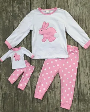 Pink Polka Bunny Dolly and Me Set