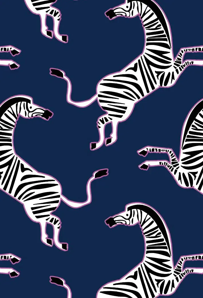 Pink Zebra on Navy Organic Cotton Robe