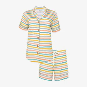 Posh Peanut Popsicle Stripe Women's S/S Shirt & Shorts Loungewear Set