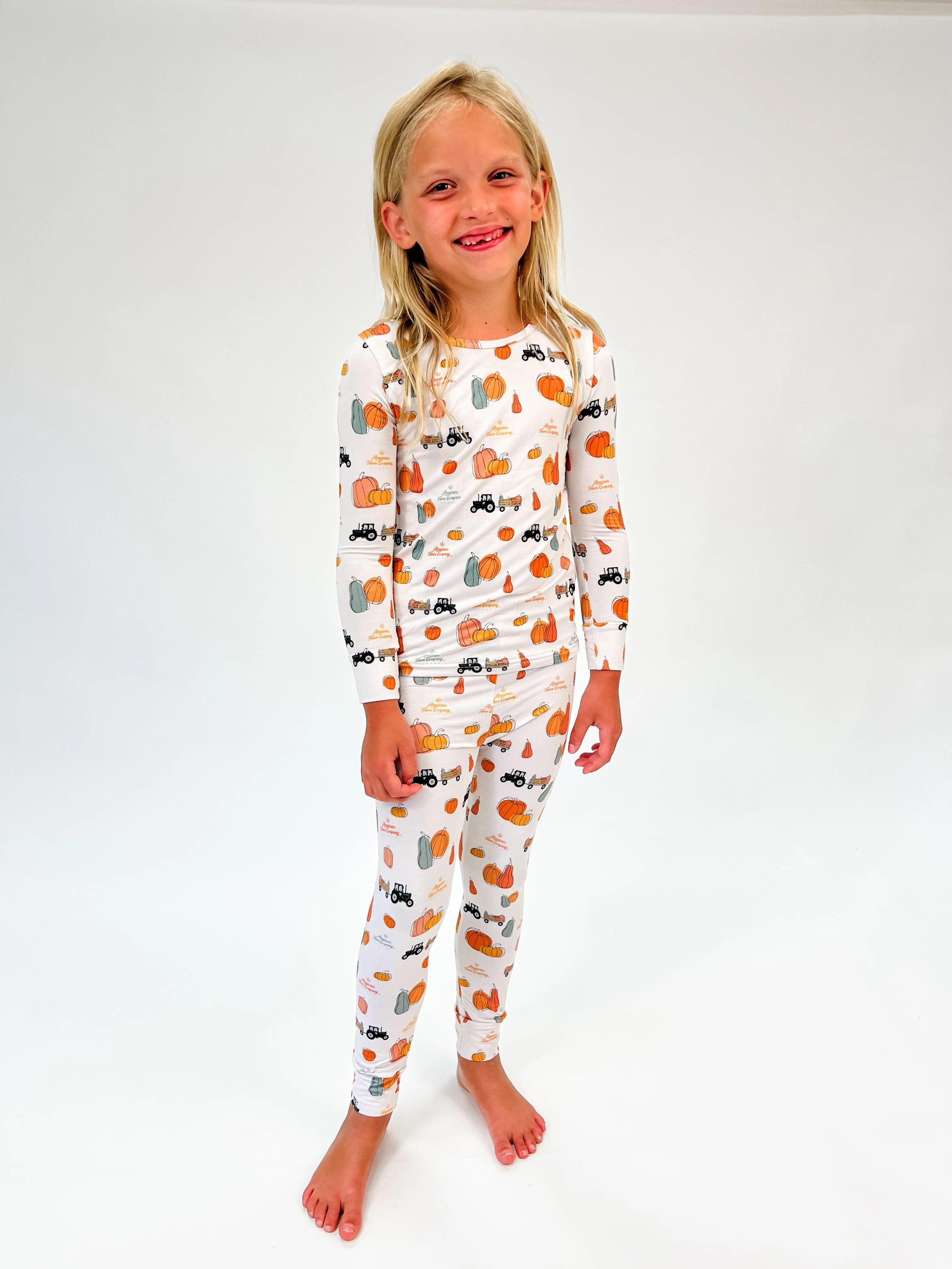 Pumpkin Hayrack Toddler/Youth Bamboo Pajamas