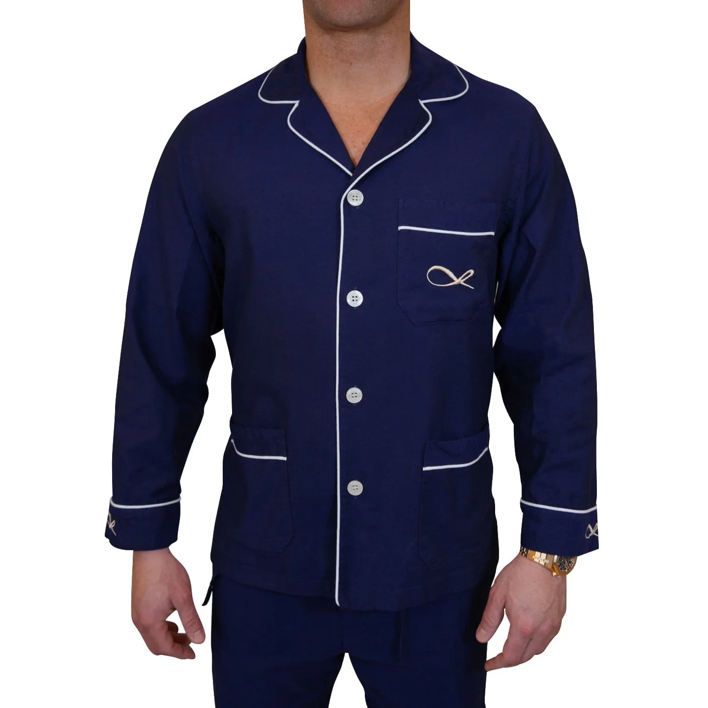 Rejuvenate Collection Pajama Set In Navy Blue