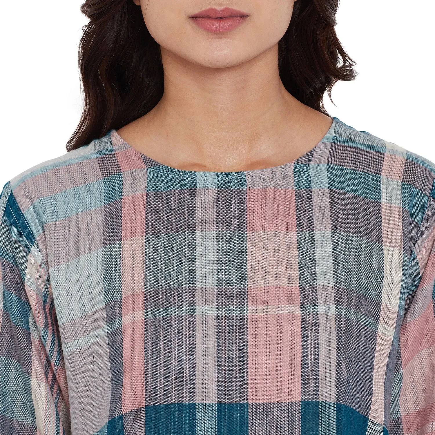 Reversible Cotton Checks Sleep Dress - (Clearance - Final Sale)