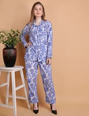 Sapphire- Hand Block Print Cotton Pyjama Set