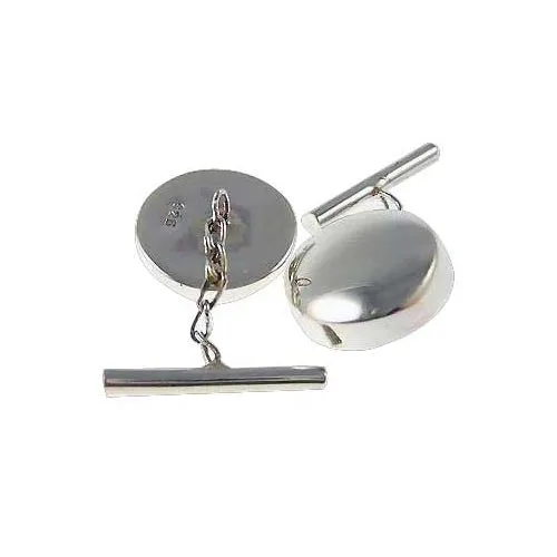 Silver Round Pillbox Cufflinks