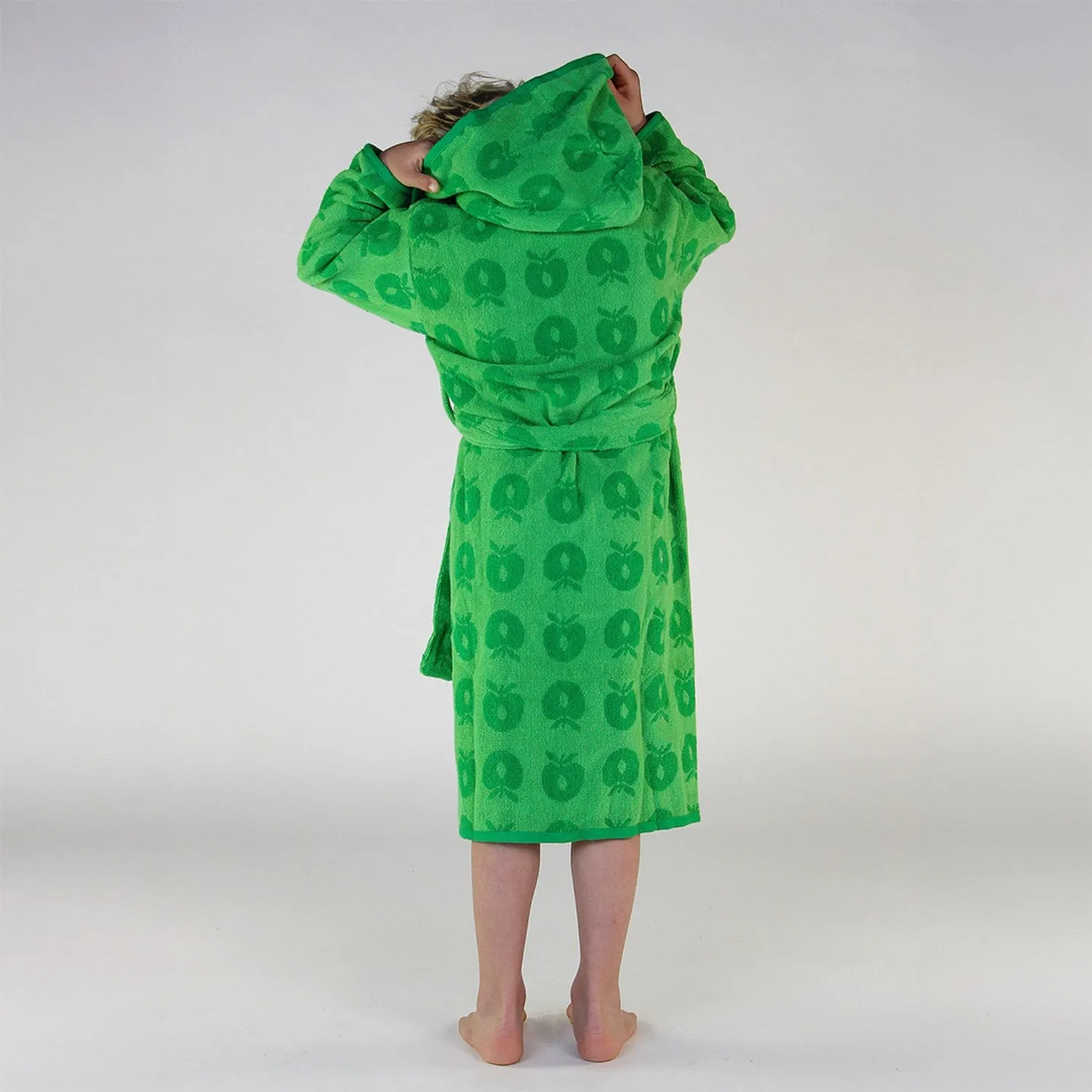 Småfolk Apple Green Bathrobe Med Æbler