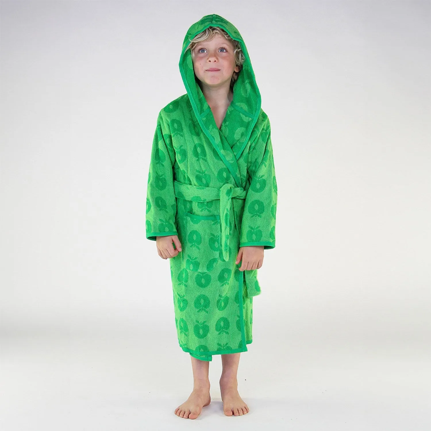 Småfolk Apple Green Bathrobe Med Æbler