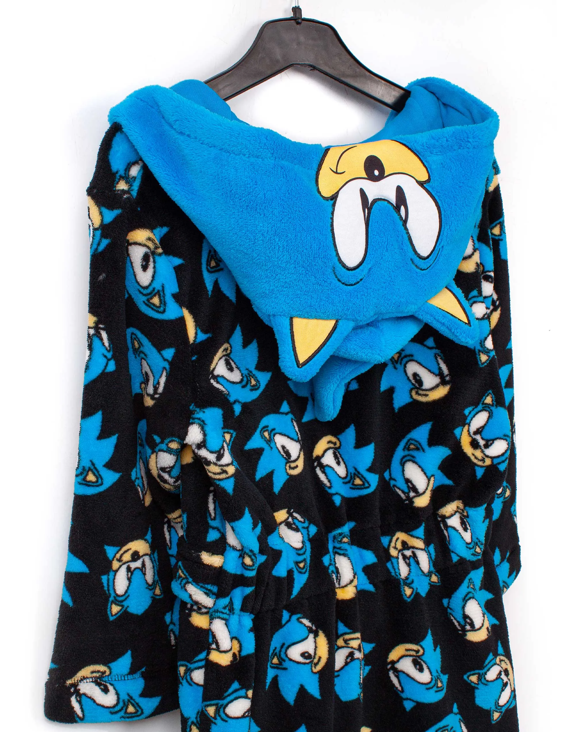 Sonic The Hedgehog Kids Dressing Gown Character Bathrobe - Blue