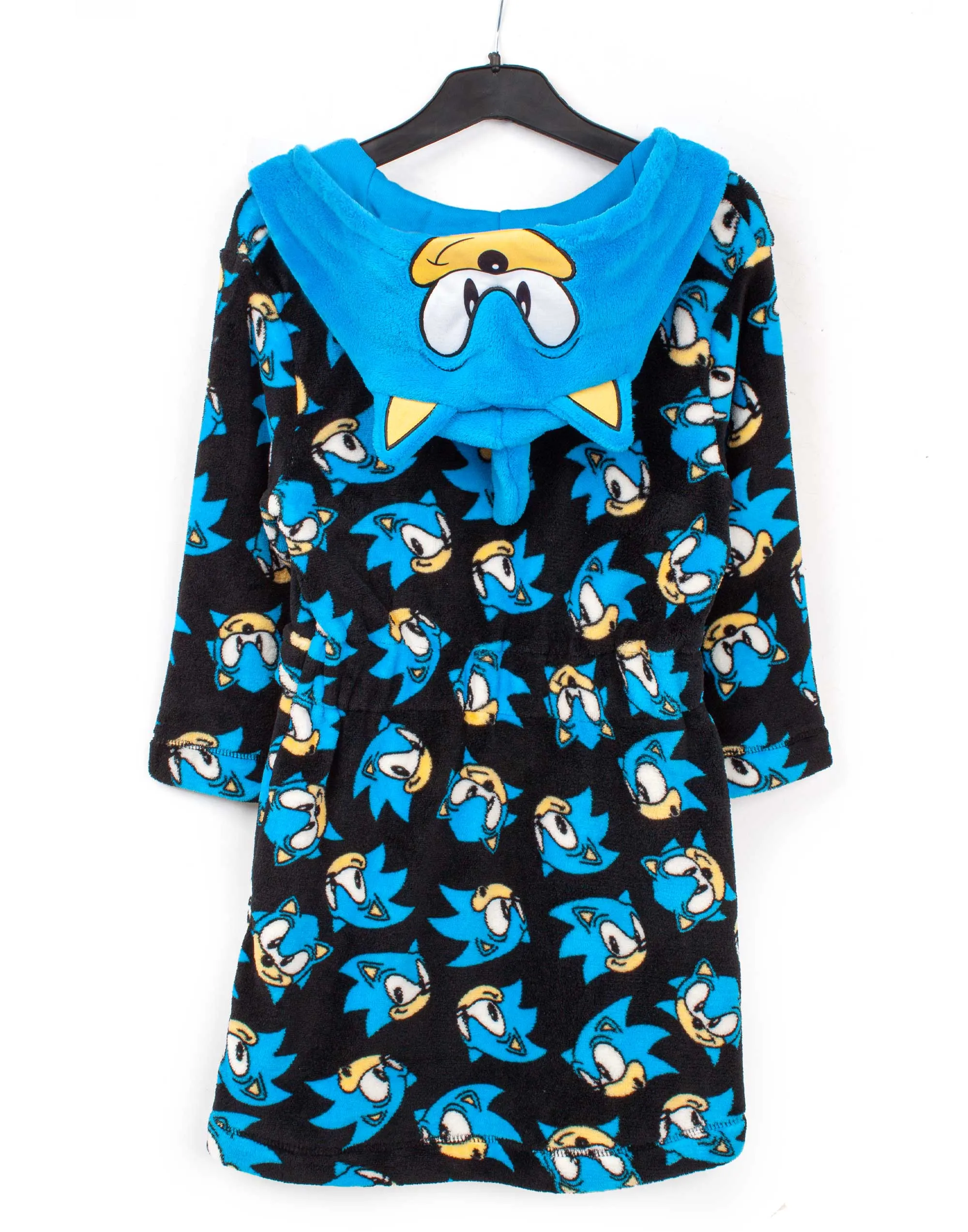 Sonic The Hedgehog Kids Dressing Gown Character Bathrobe - Blue