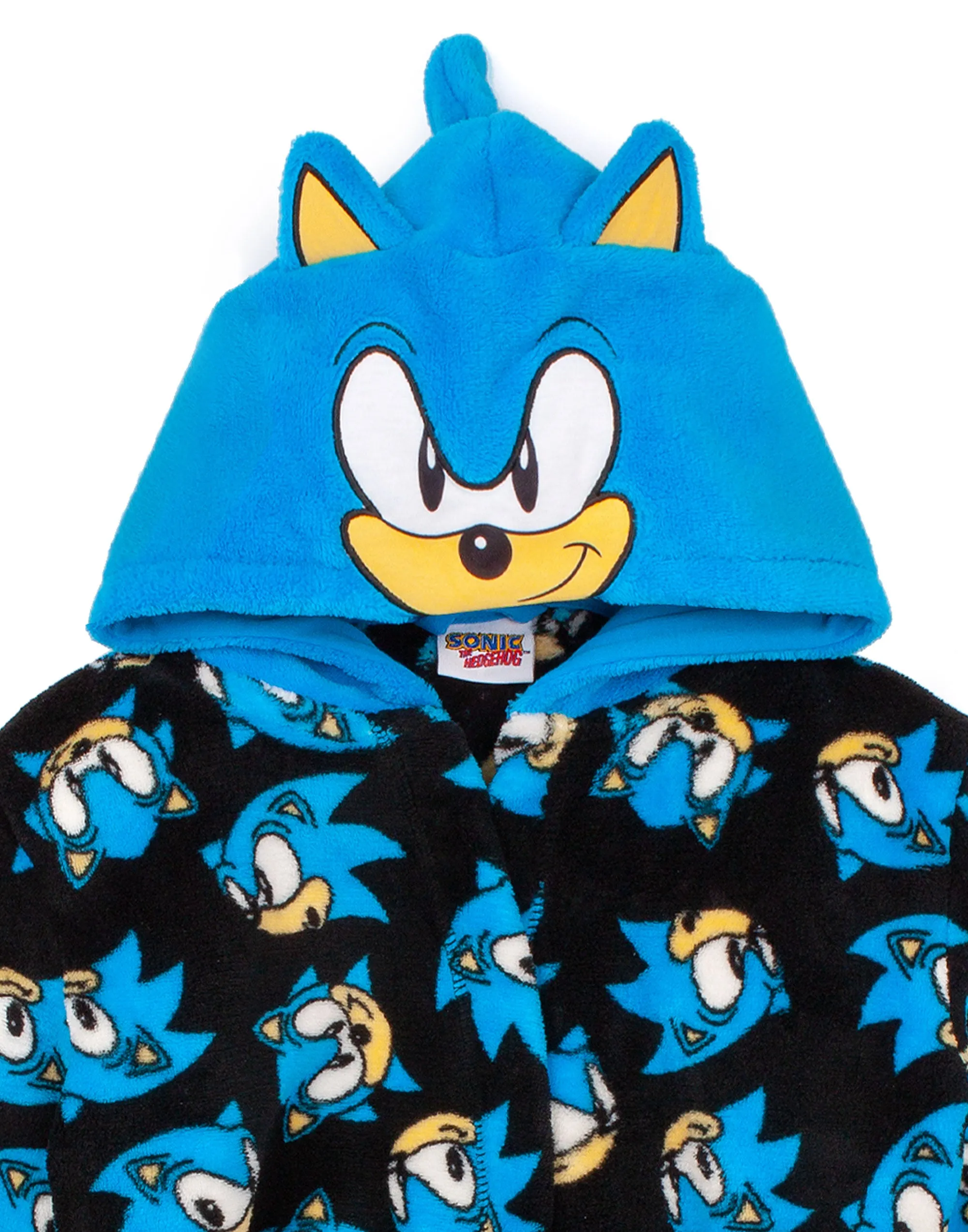 Sonic The Hedgehog Kids Dressing Gown Character Bathrobe - Blue