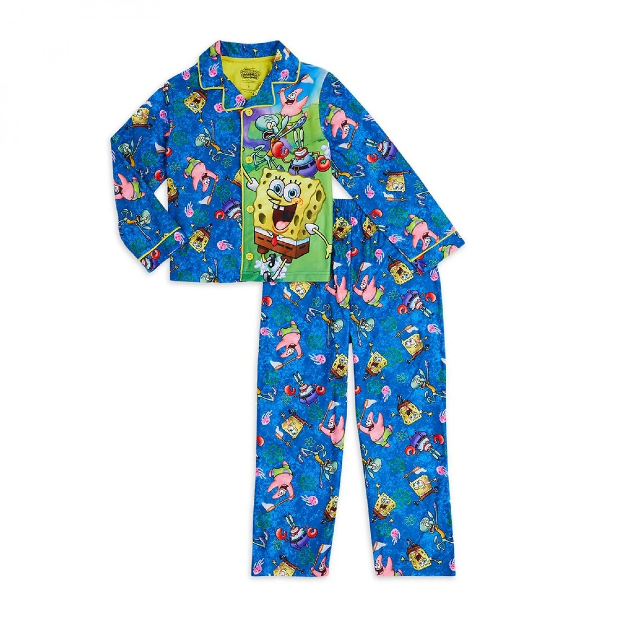 SpongeBob SquarePants Character Scene 2-Piece Long Sleeve Pajama Set