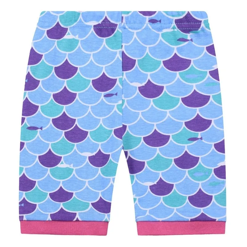 Toddler Girl's Mermaid Print Short Sleeve Pajama Set