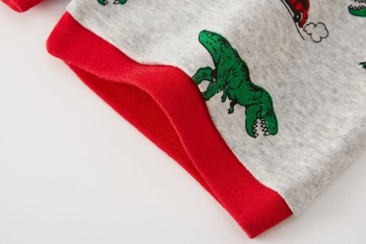 Toddler/Kid Boy's Short Sleeve Dinosaur Print Pajama Set