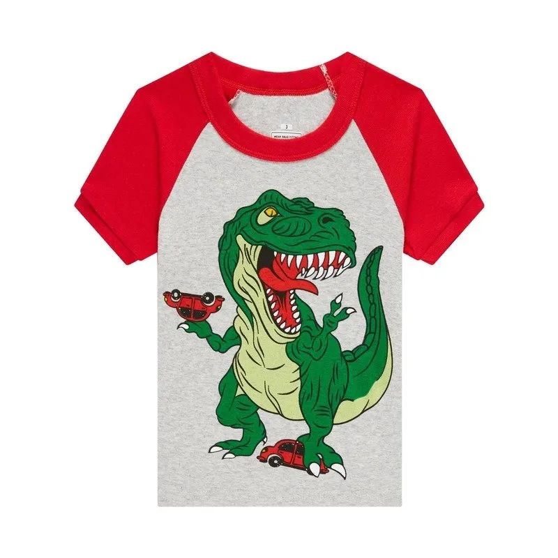 Toddler/Kid Boy's Short Sleeve Dinosaur Print Pajama Set