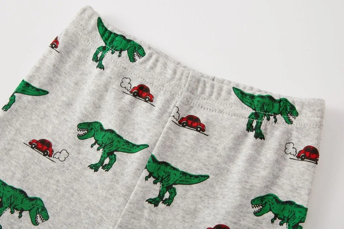 Toddler/Kid Boy's Short Sleeve Dinosaur Print Pajama Set