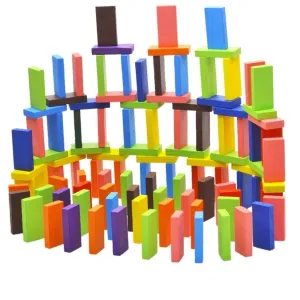 Toyshine for Kids 12 Color Wooden Dominos Blocks Set, Game Educational Play Toy, Domino Racing Toy Game, 600 pcs