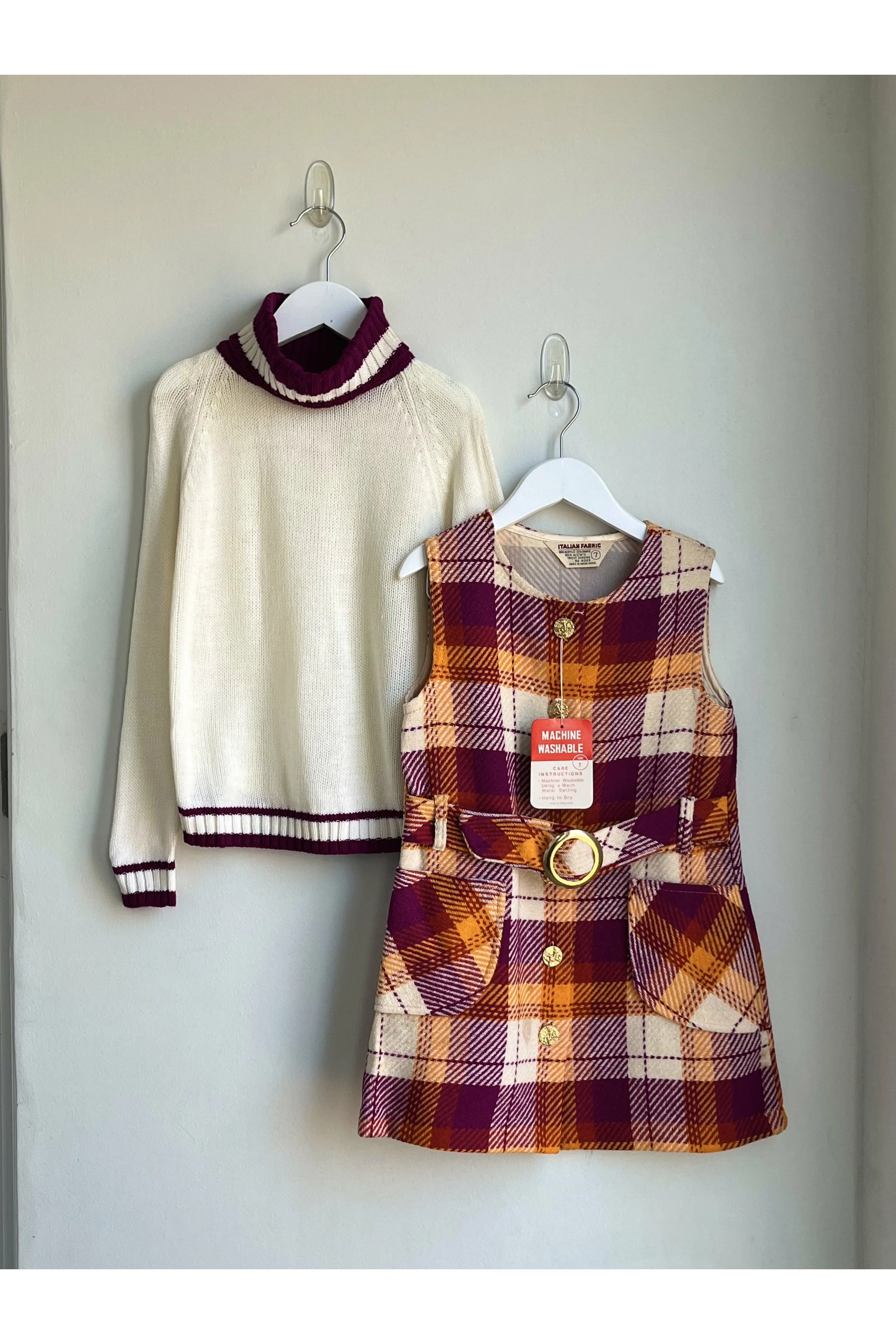 Vintage 70’s Deadstock 2-Piece Plaid Set - Size 7