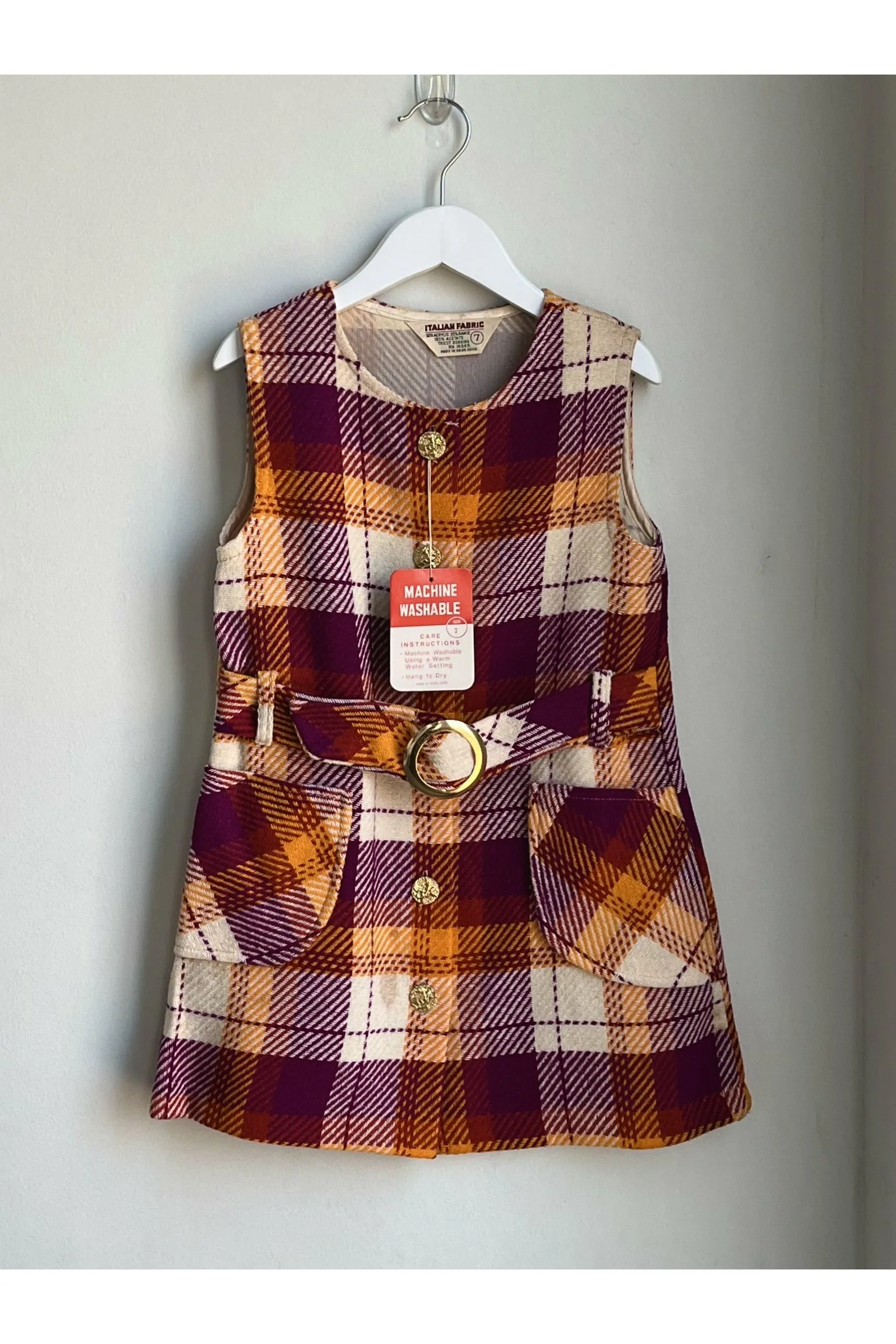 Vintage 70’s Deadstock 2-Piece Plaid Set - Size 7